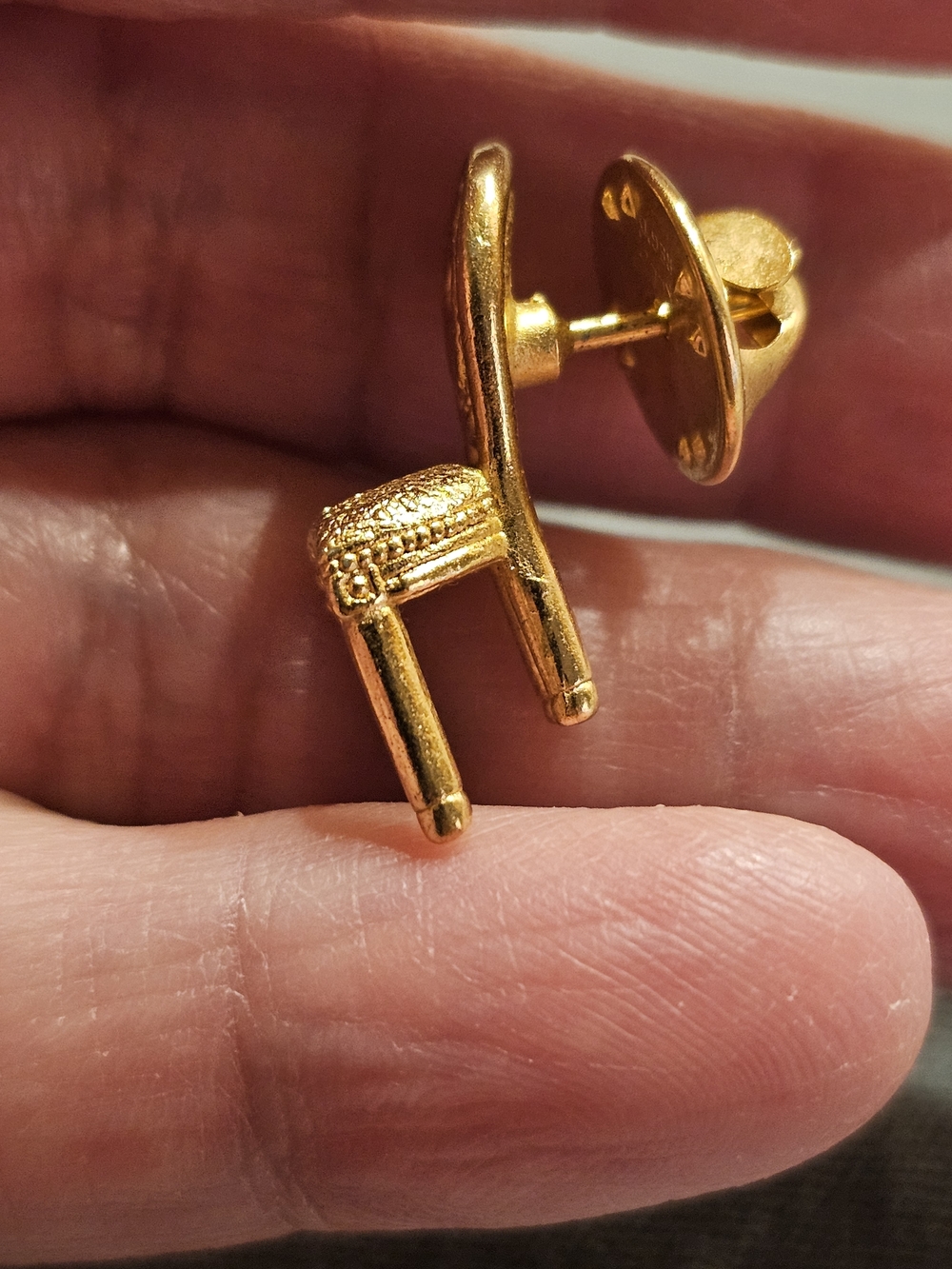 Dior Gold-tone Miniature Chair Brooch with CD Medallion - Picture 11 of 12